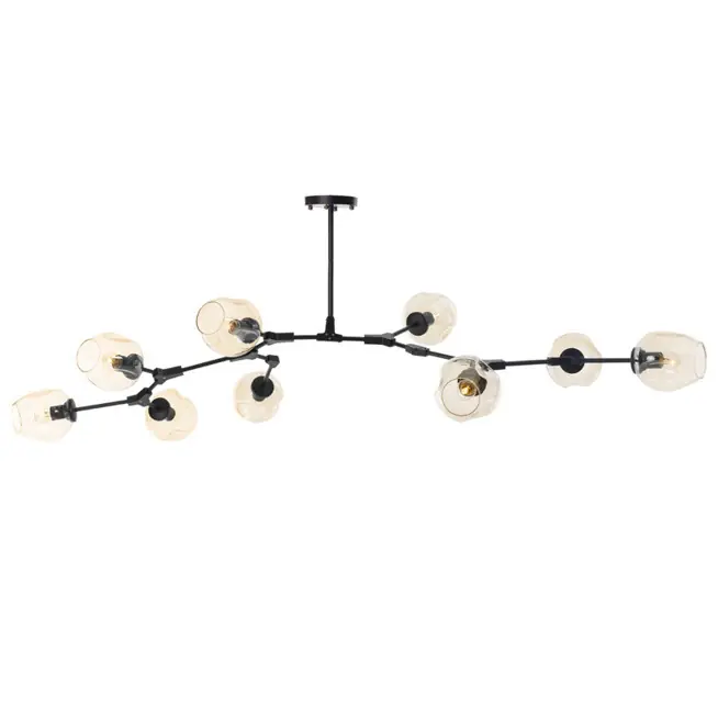 Bezpieczna płatność - Lampa wisząca MODERN ORCHID-9 bursztynowo czarna 150 cm
