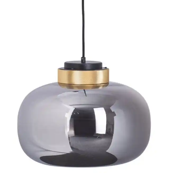 Lampa wisząca BOOM LED szaro złota 35 cm - Hit