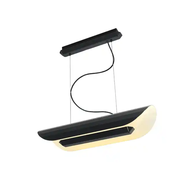 Profesjonalna jakość | Lampa wisząca liniowa APOLIN 65 cm, czarno-biała KASPA